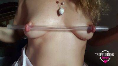 Nippleringlover Horny Milf Inserting 16mm See Through Tube In Extremely Stretched Pierced Nipples - Germany on femdomerotic.com