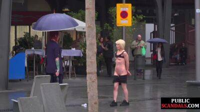Lezdom Redhead Milf Shows Teen Bondservant Outdoor In Publi on femdomerotic.com
