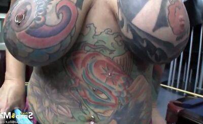 Tattooed Milf Gets Pierced Pussy Banged on femdomerotic.com
