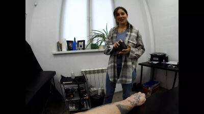 Real Sex with a tattoo artist! She fucks with clients! - Russia on femdomerotic.com