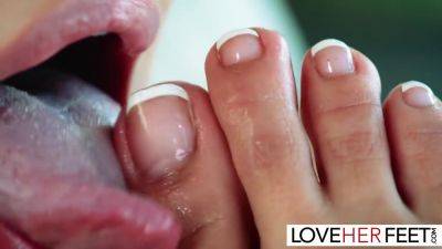 Aubree Valentine And Feet Slave In Joi Foot Tease With on femdomerotic.com
