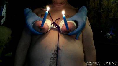 (part 1) Candle Tits - Fat Cow Serves As A Human Candle Holder Bdsm on femdomerotic.com