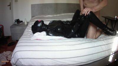 Sexy Milf 2023 Bound On Latex Catsuit And Condom On Her Holes Throated And Fucked on femdomerotic.com