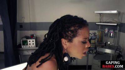 Analgaping Ebony lez rimmed and slapped by lezdom MILF on femdomerotic.com